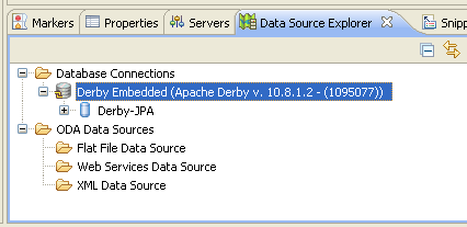 Nouvelle connexion dans la vue Data Source Explorer