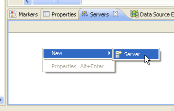 Création d'un serveur Tomcat dans la vue Servers