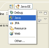 Sélection de la perspective Java